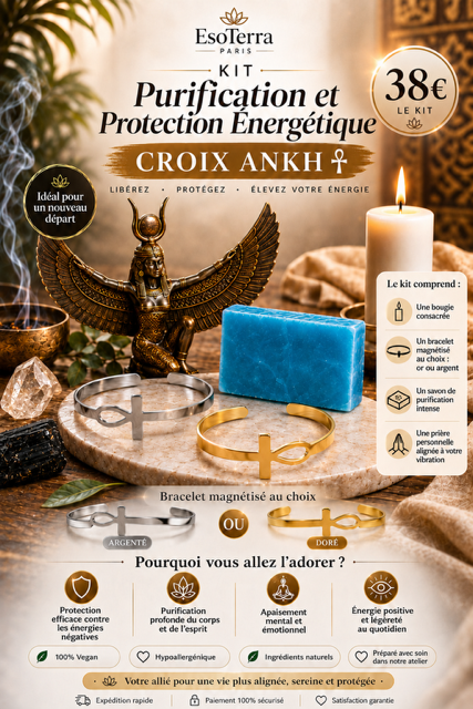Kit Purification & Protection Énergétique — Croix Ankh